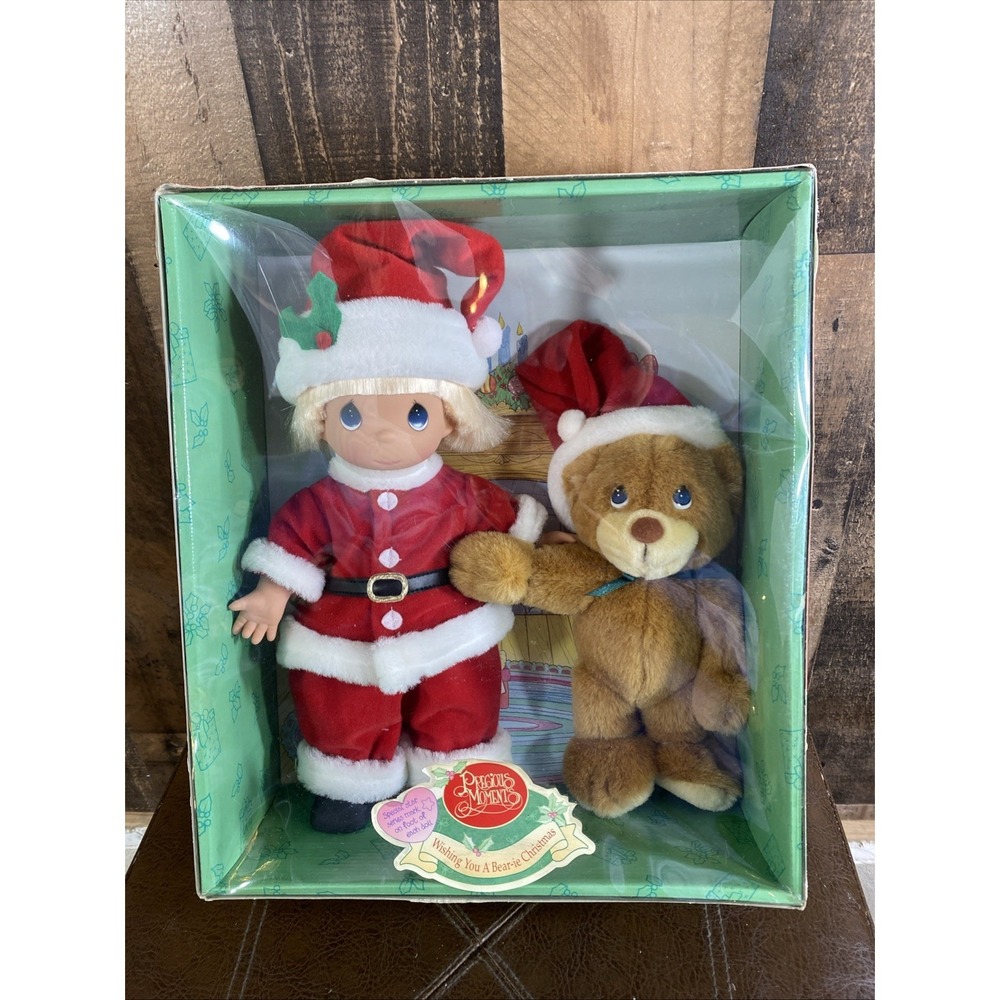 Precious Moments~Wishing You A Bear-ie Christmas‎ Set 2000 Vtg Holiday Bear